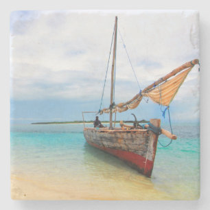Dessous-de-verre En Pierre Dhow traditionnel, Zanzibar, Tanzanie