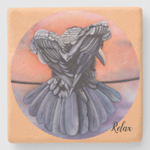 Dessous-de-verre En Pierre Diablo Le Corbeau Boire Dessous de verre Aquarelle