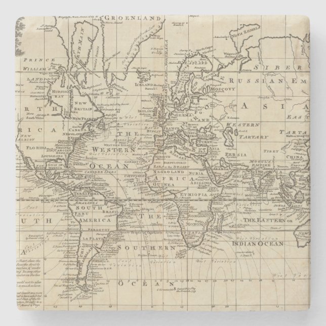 Dessous-de-verre En Pierre Diagramme du monde (Devant)