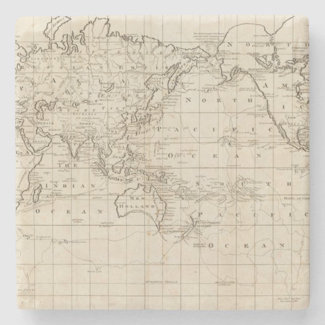 Dessous-de-verre En Pierre Diagramme du monde (Devant)