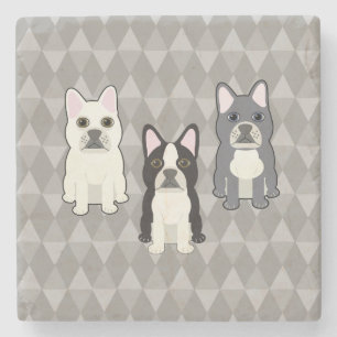 Dessous-de-verre En Pierre Diamants Gris Frenchies