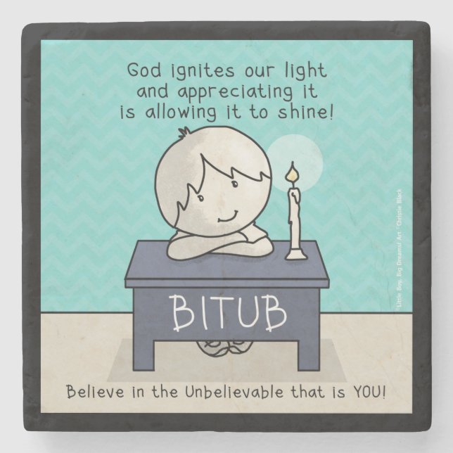 Dessous-de-verre En Pierre Dieu fait éclater notre lumière (Devant)