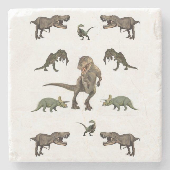 Dessous-de-verre En Pierre Dinosaure en pierre de marbre (Devant)