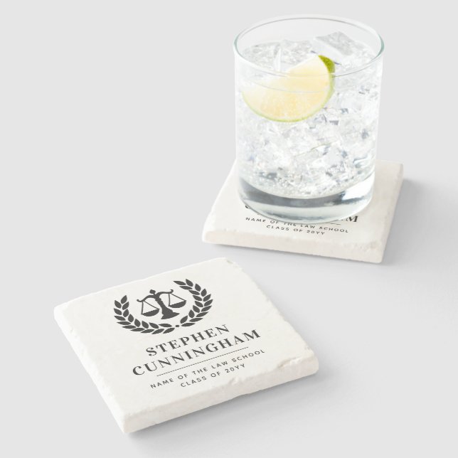 Dessous-de-verre En Pierre Diplôme de droit moderne personnalisé (Côté)