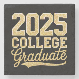 Dessous-de-verre En Pierre Diplômé du Collège 2025 Fin d'Études Supérieures