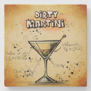 Dessous-de-verre En Pierre Dirty Martini Bartender Drink Recette