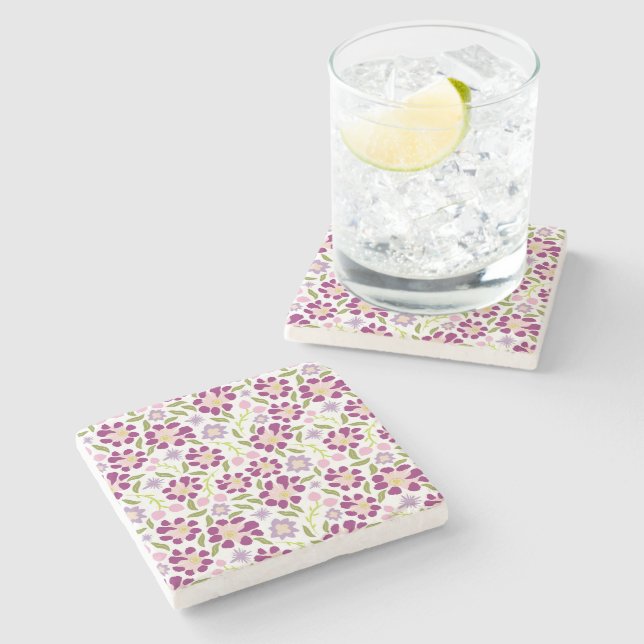Dessous-de-verre En Pierre Ditsy floral (Côté)