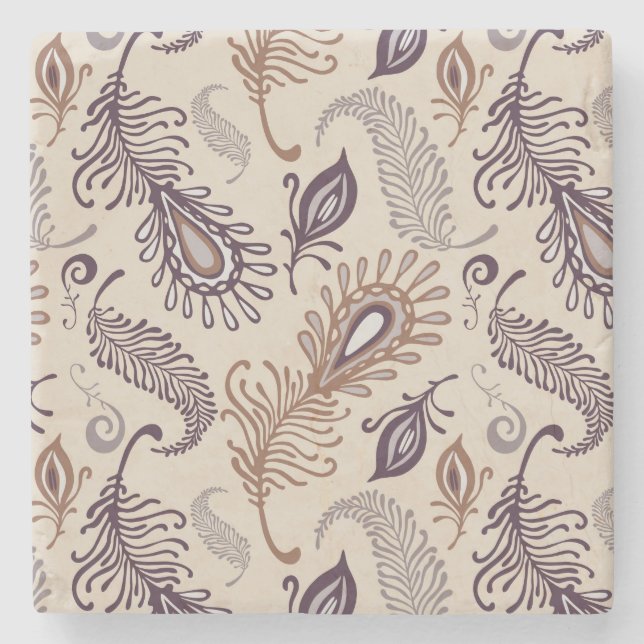 Dessous-de-verre En Pierre Divers motif de plume (Devant)