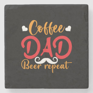 Dessous-de-verre En Pierre Don père   Café Papa Bière Répétition