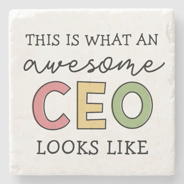 Dessous-de-verre En Pierre Dons amusants pour le PDG | Awesome PDG Cadeaux Bo (Devant)