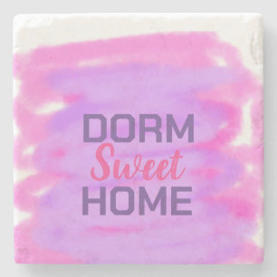 Dessous-de-verre En Pierre Dorm doux doré rose violet aquarelle texte