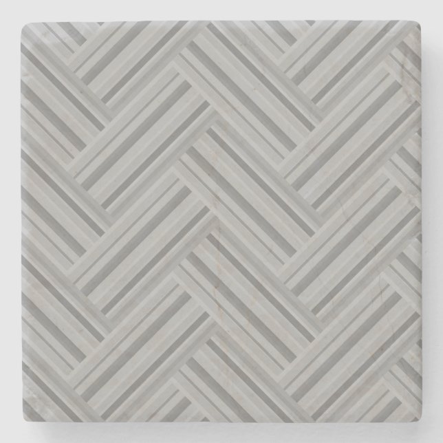 Dessous-de-verre En Pierre Double blanc de Grey stripes (Devant)