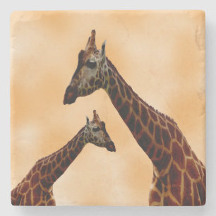 Dessous-de-verre En Pierre Double problème de girafe,