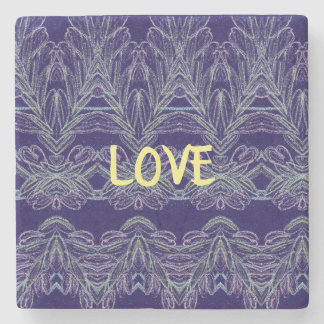 Dessous-de-verre En Pierre Douces Volutes Amour (Violet)