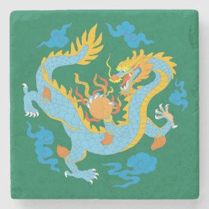 Dessous-de-verre En Pierre Dragon chinois classique coloré