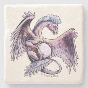 Dessous-de-verre En Pierre Dragon de la pierre porte-bonheur d'octobre :