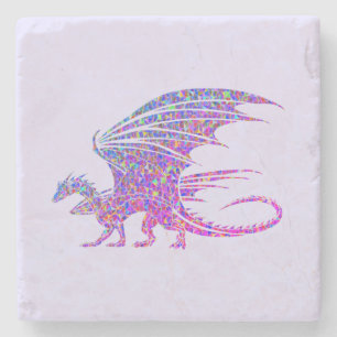 Dessous-de-verre En Pierre Dragon de mosaïque Extraordinaire violet