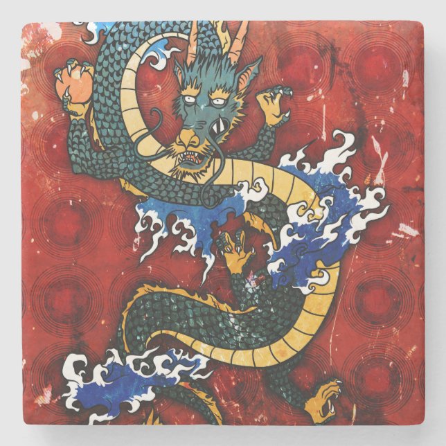 Dessous-de-verre En Pierre Dragon japonais (Devant)