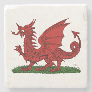 Dessous-de-verre En Pierre Dragon rouge du Pays de Galles