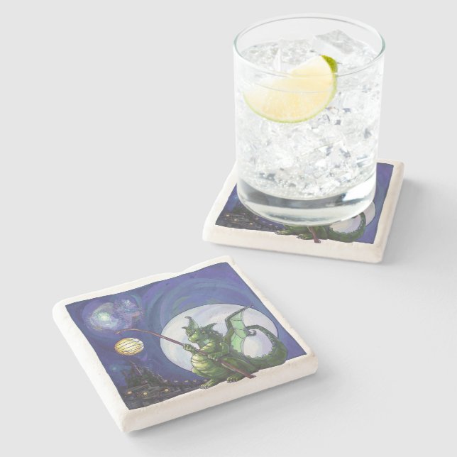 Dessous-de-verre En Pierre Dragon Watch Art (Côté)