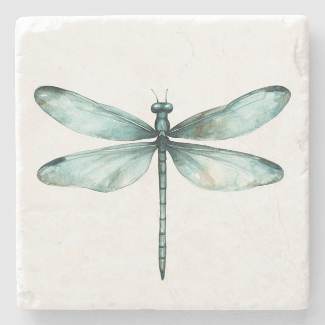 Dessous-de-verre En Pierre Dragonfly turquoise (Devant)