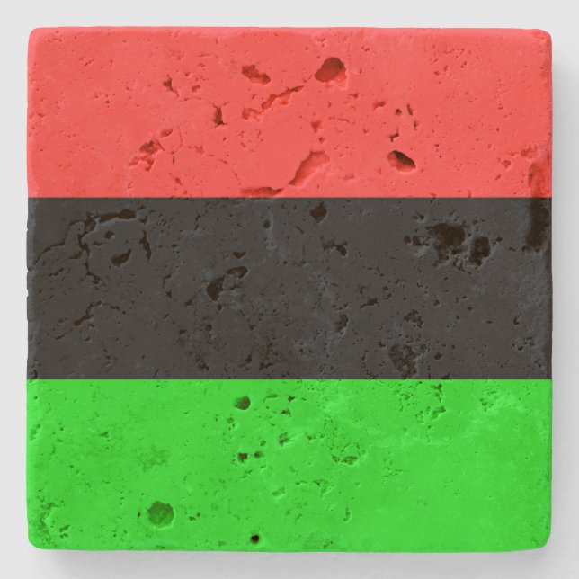 Dessous-de-verre En Pierre Drapeau afro-américain totalement (Devant)