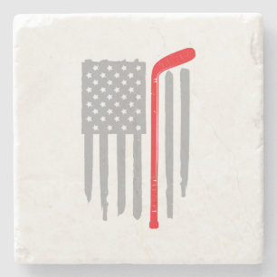 Dessous-de-verre En Pierre Drapeau américain de hockey