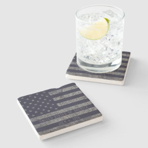 Dessous-de-verre En Pierre Drapeau américain vintage Texte désorganisé