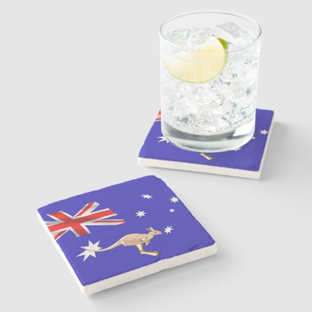 Dessous-de-verre En Pierre Drapeau australien (Côté)