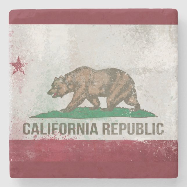 Dessous-de-verre En Pierre Drapeau californien en détresse (Devant)