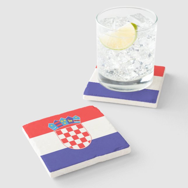 Dessous-de-verre En Pierre Drapeau croate (Côté)
