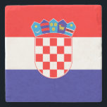 Dessous-de-verre En Pierre Drapeau croate<br><div class="desc">Le drapeau national de la Croatie.</div>