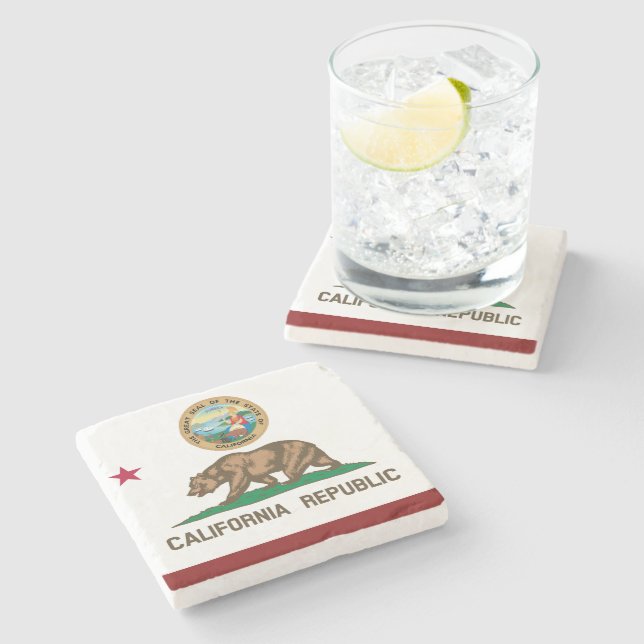 Dessous-de-verre En Pierre Drapeau de Californie (Côté)
