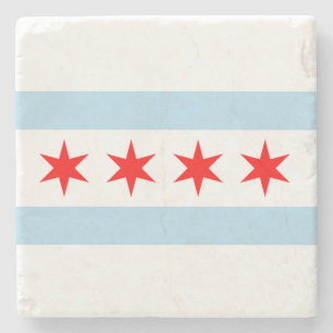 Dessous-de-verre En Pierre Drapeau de Chicago