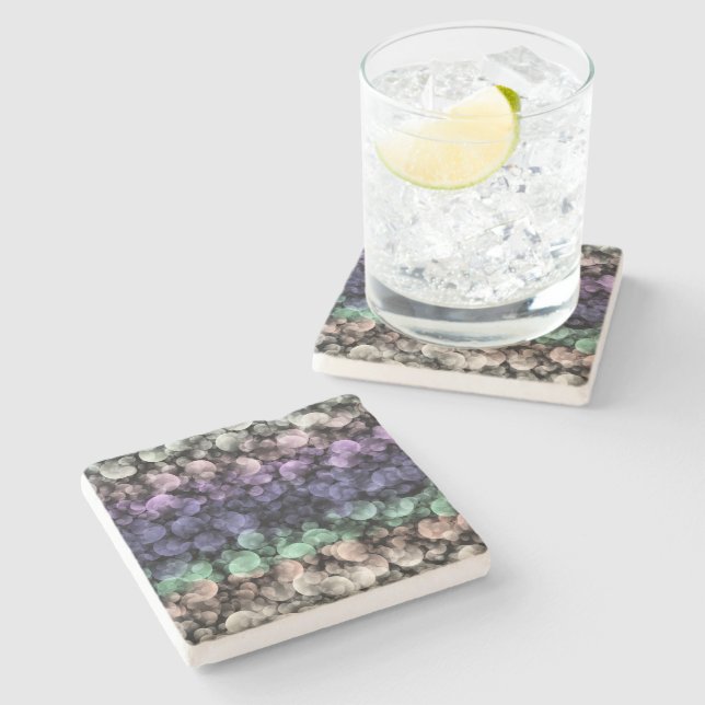 Dessous-de-verre En Pierre Drapeau de fierté Uingender Boho Groovy Bulles Écl (Côté)