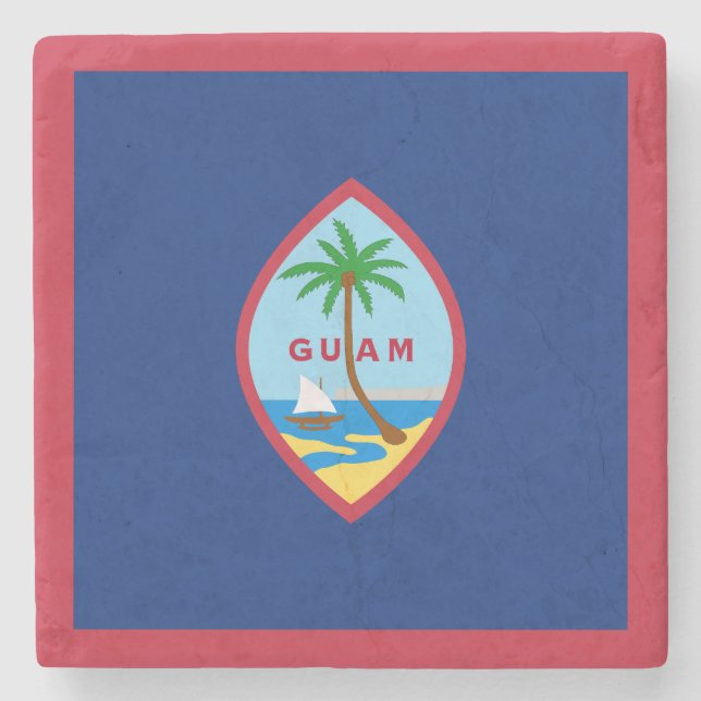 Dessous-de-verre En Pierre Drapeau de Guam (Devant)