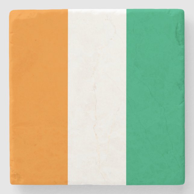 Dessous-de-verre En Pierre Drapeau de la Côte d'Ivoire (Devant)