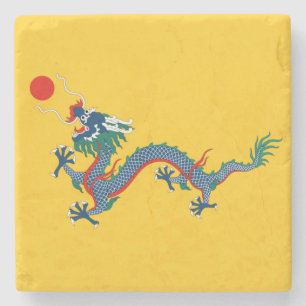Dessous-de-verre En Pierre Drapeau de la Dynastie Qing de Chine (Dragon Chino