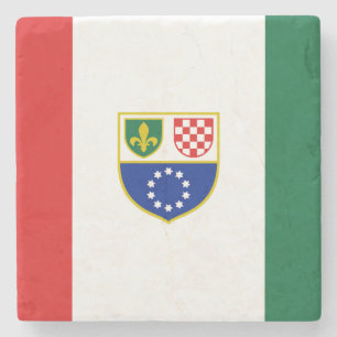 Dessous-de-verre En Pierre Drapeau de la Fédération de Bosnie-Herzégovine