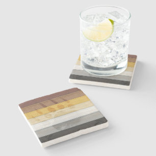 Dessous-de-verre En Pierre drapeau de la fierté de l'ours de SlipperyJoe's te