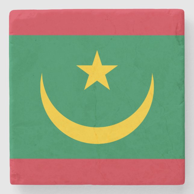 Dessous-de-verre En Pierre Drapeau de la Mauritanie (Devant)