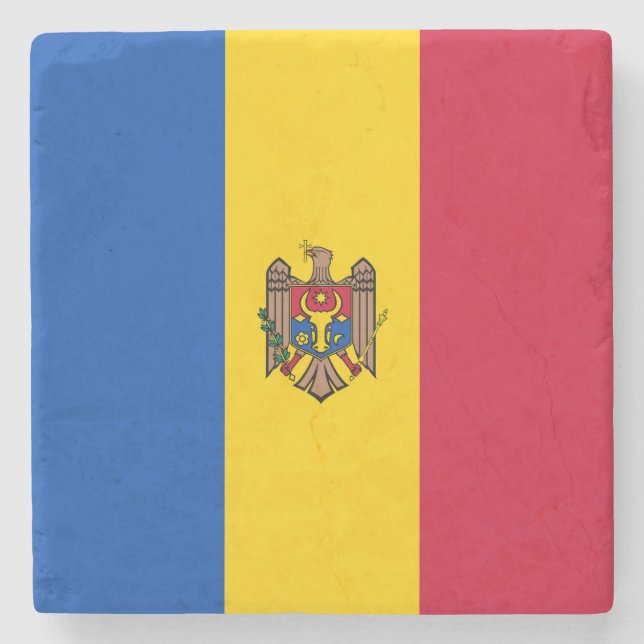 Dessous-de-verre En Pierre Drapeau de la Moldavie (Devant)
