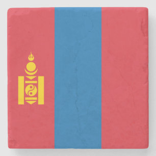 Dessous-de-verre En Pierre Drapeau de la Mongolie