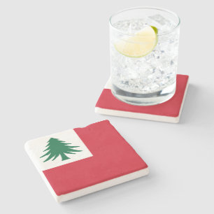 Dessous-de-verre En Pierre Drapeau de la Nouvelle-Angleterre