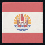 Dessous-de-verre En Pierre Drapeau de la Polynésie française<br><div class="desc">Drapeau patriotique de la Polynésie française.</div>