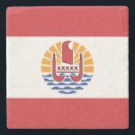 Dessous-de-verre En Pierre Drapeau de la Polynésie française<br><div class="desc">Drapeau patriotique de la Polynésie française.</div>