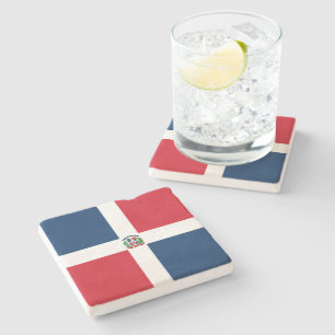 Dessous-de-verre En Pierre Drapeau de la République dominicaine
