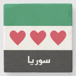 Dessous-de-verre En Pierre Drapeau de la Syrie