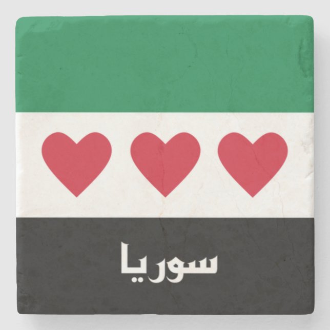 Dessous-de-verre En Pierre Drapeau de la Syrie (Devant)