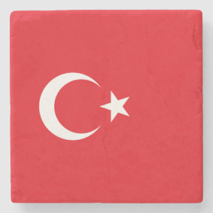 Dessous-de-verre En Pierre Drapeau de la Turquie